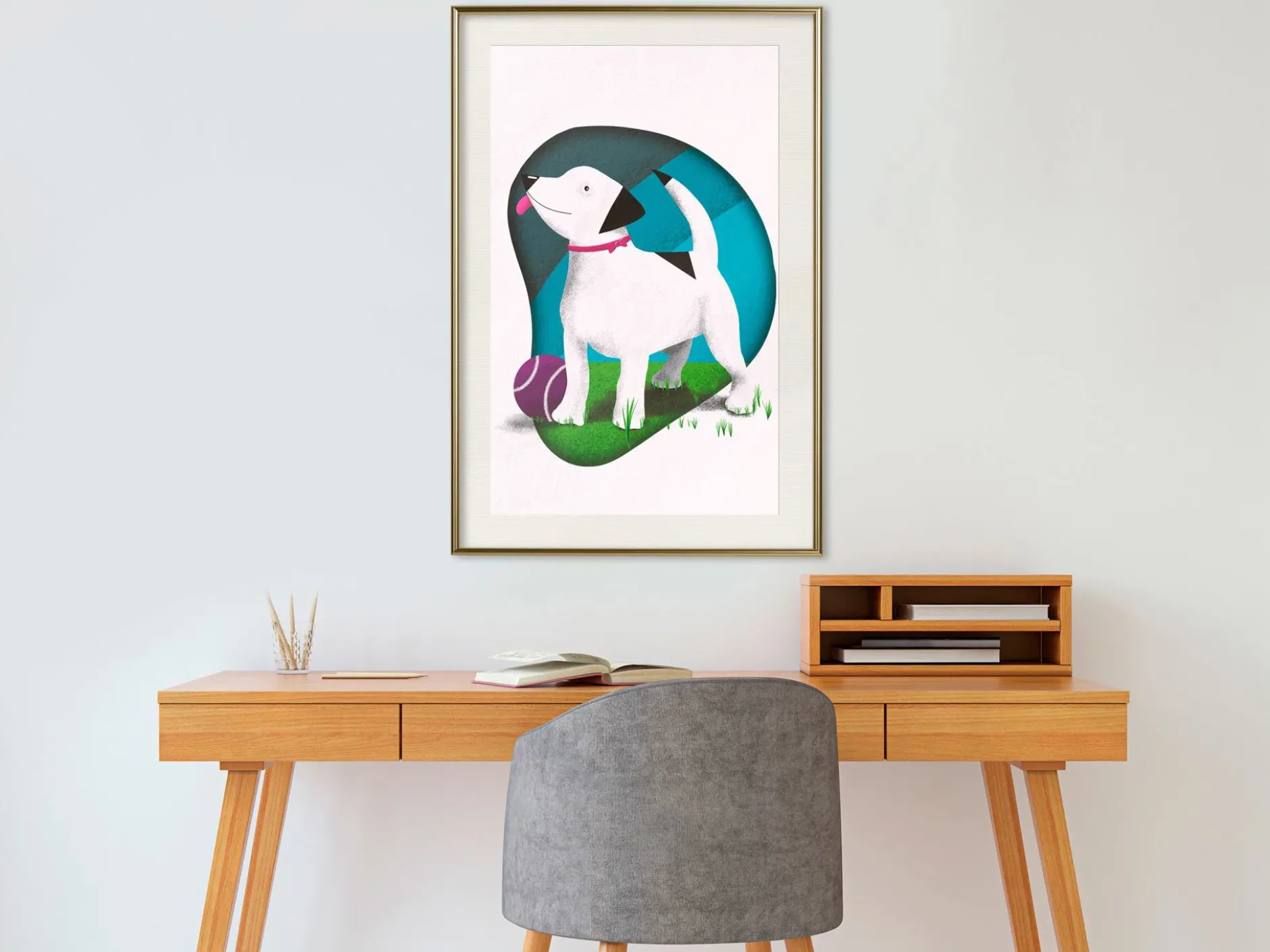 Poster 'Dog and Ball'