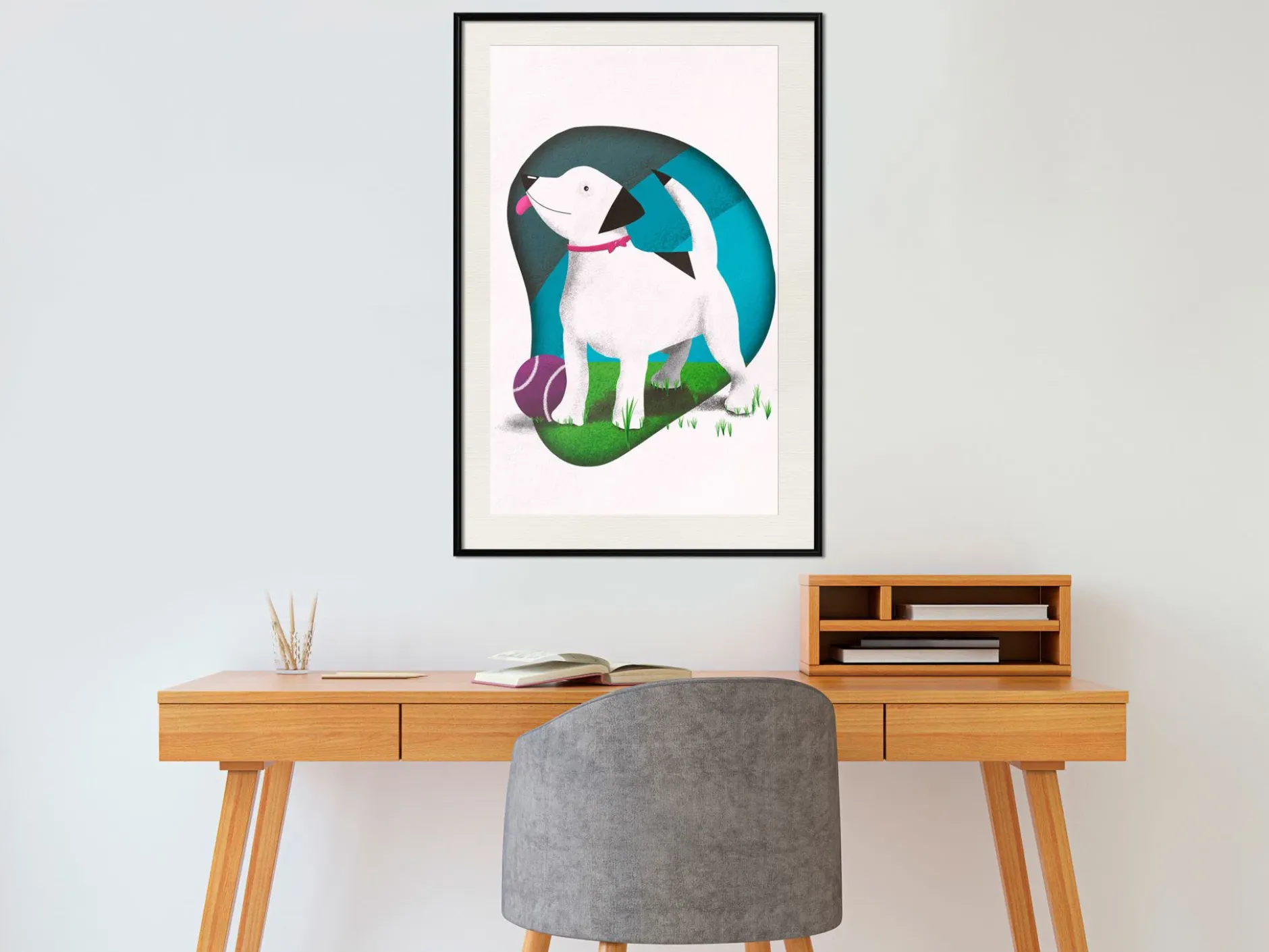 Poster 'Dog and Ball'