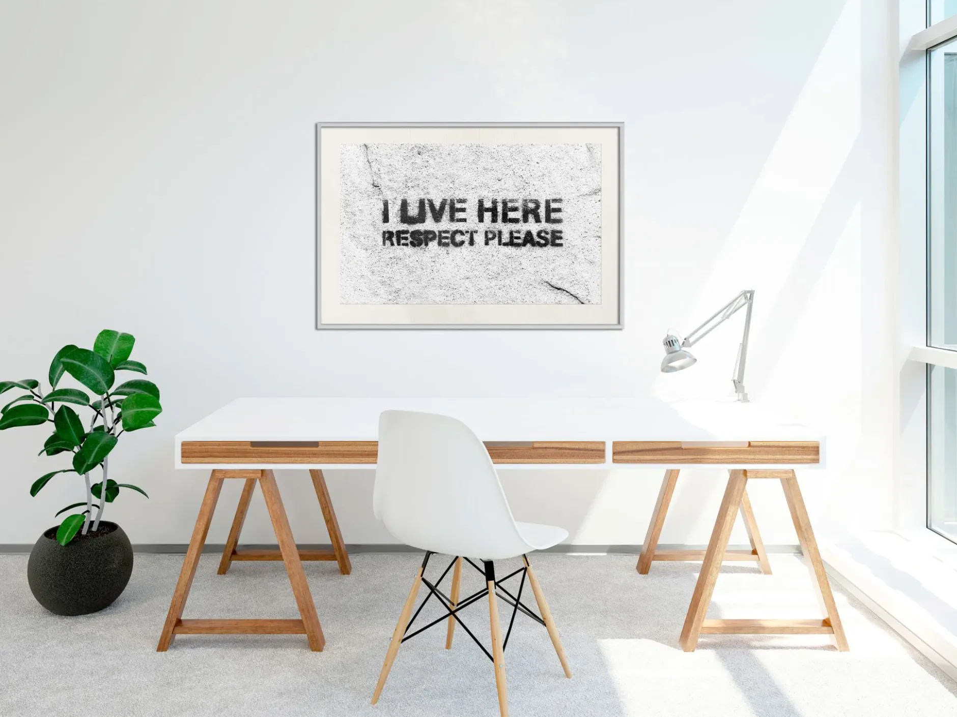 Poster 'I Live Here, Respect Please'