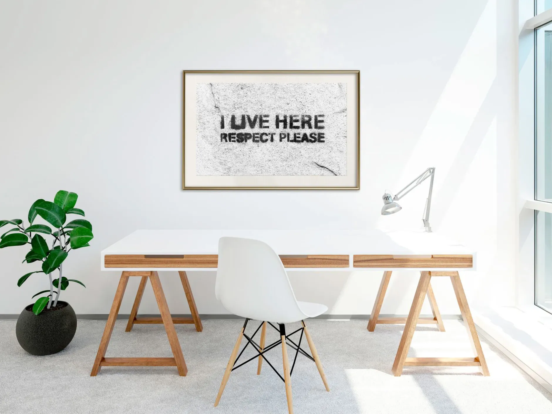 Poster 'I Live Here, Respect Please'