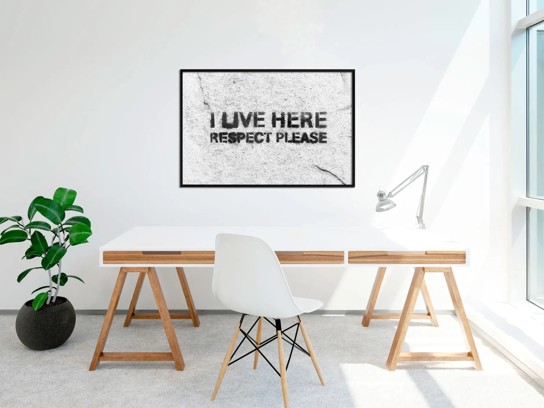 Poster 'I Live Here, Respect Please'