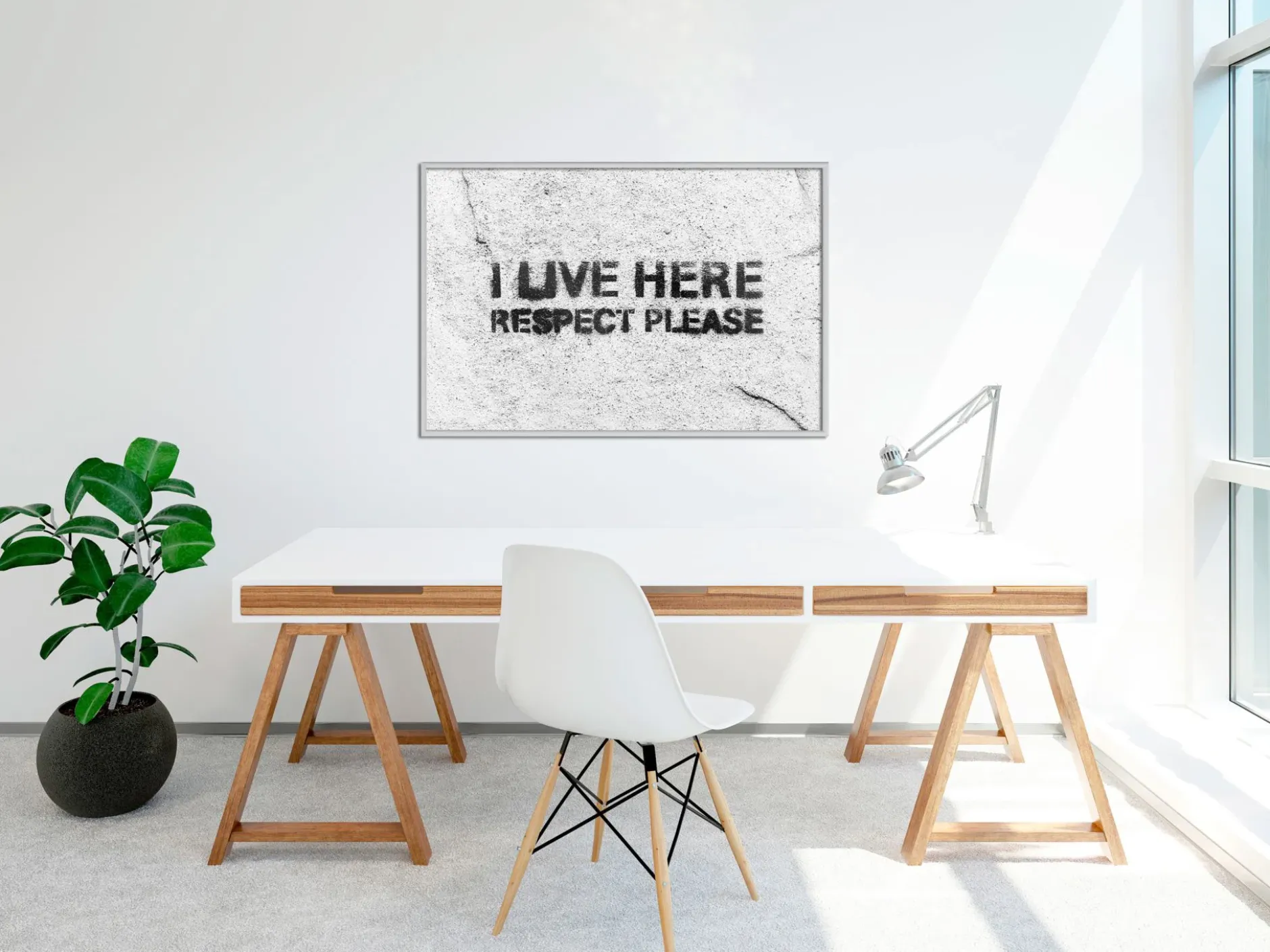 Poster 'I Live Here, Respect Please'