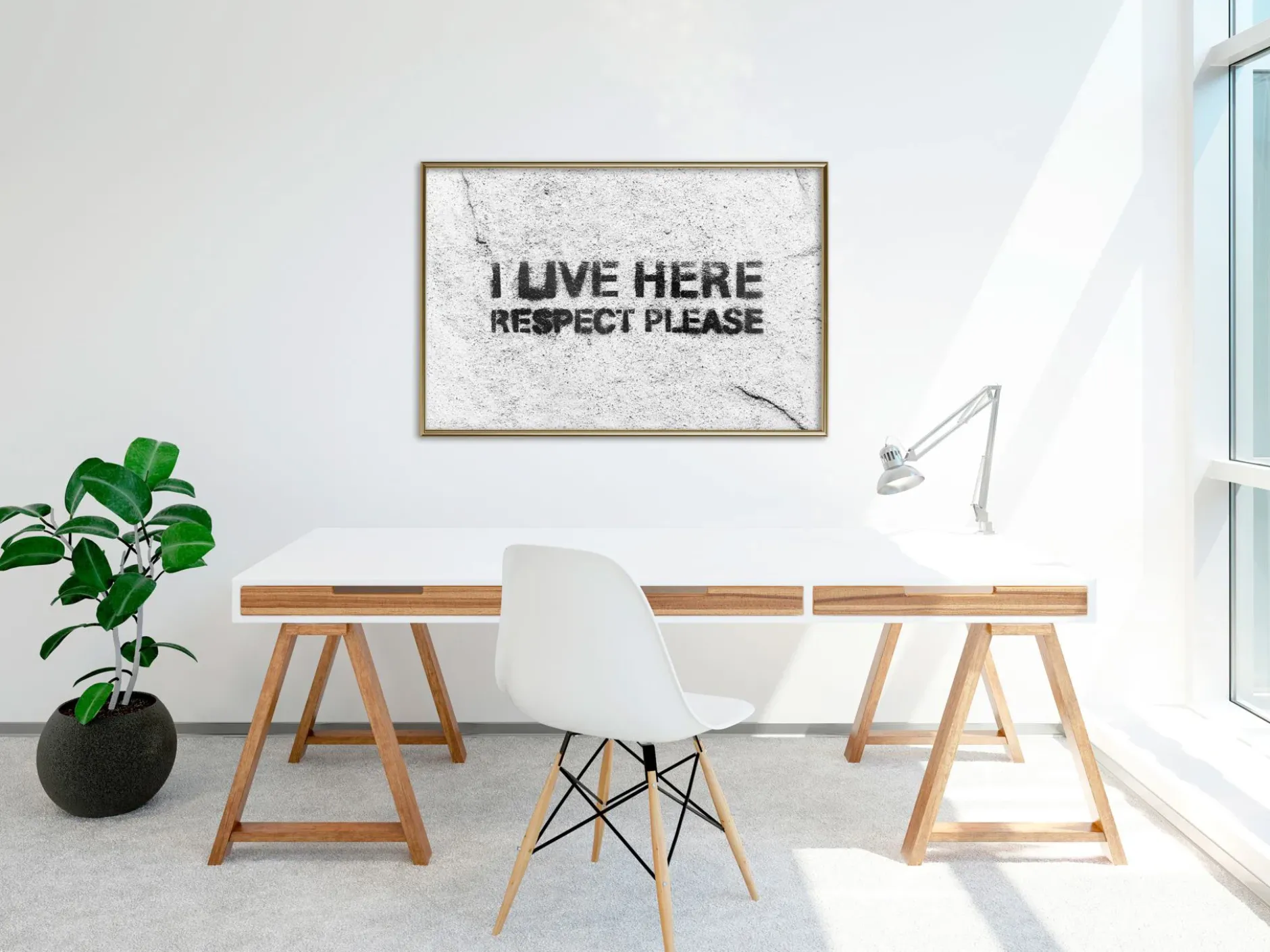 Poster 'I Live Here, Respect Please'