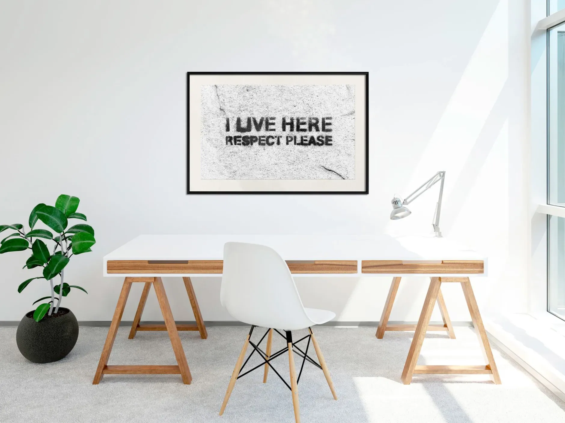 Poster 'I Live Here, Respect Please'