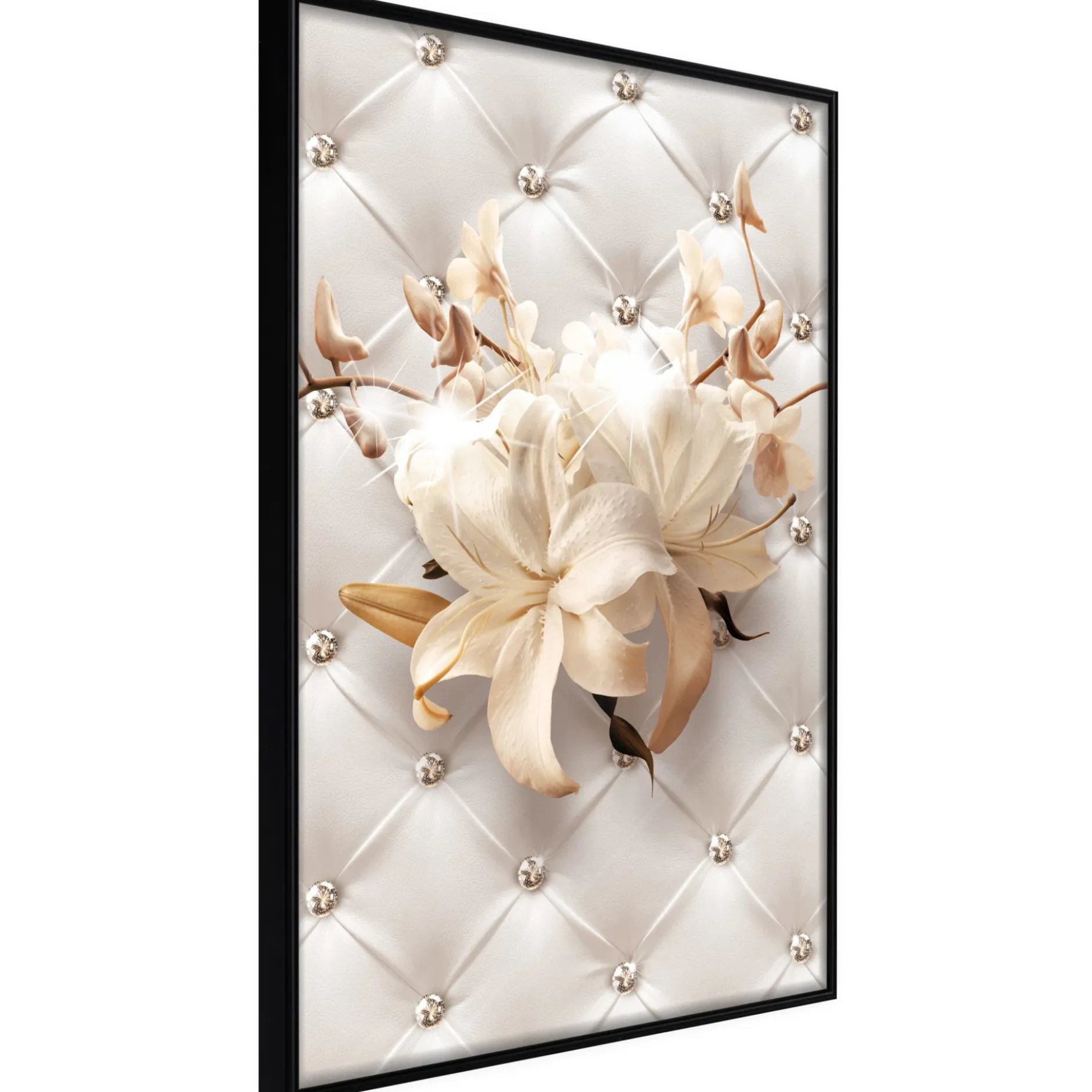 Poster 'Lilies on Leather Upholstery'