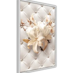 Poster 'Lilies on Leather Upholstery'