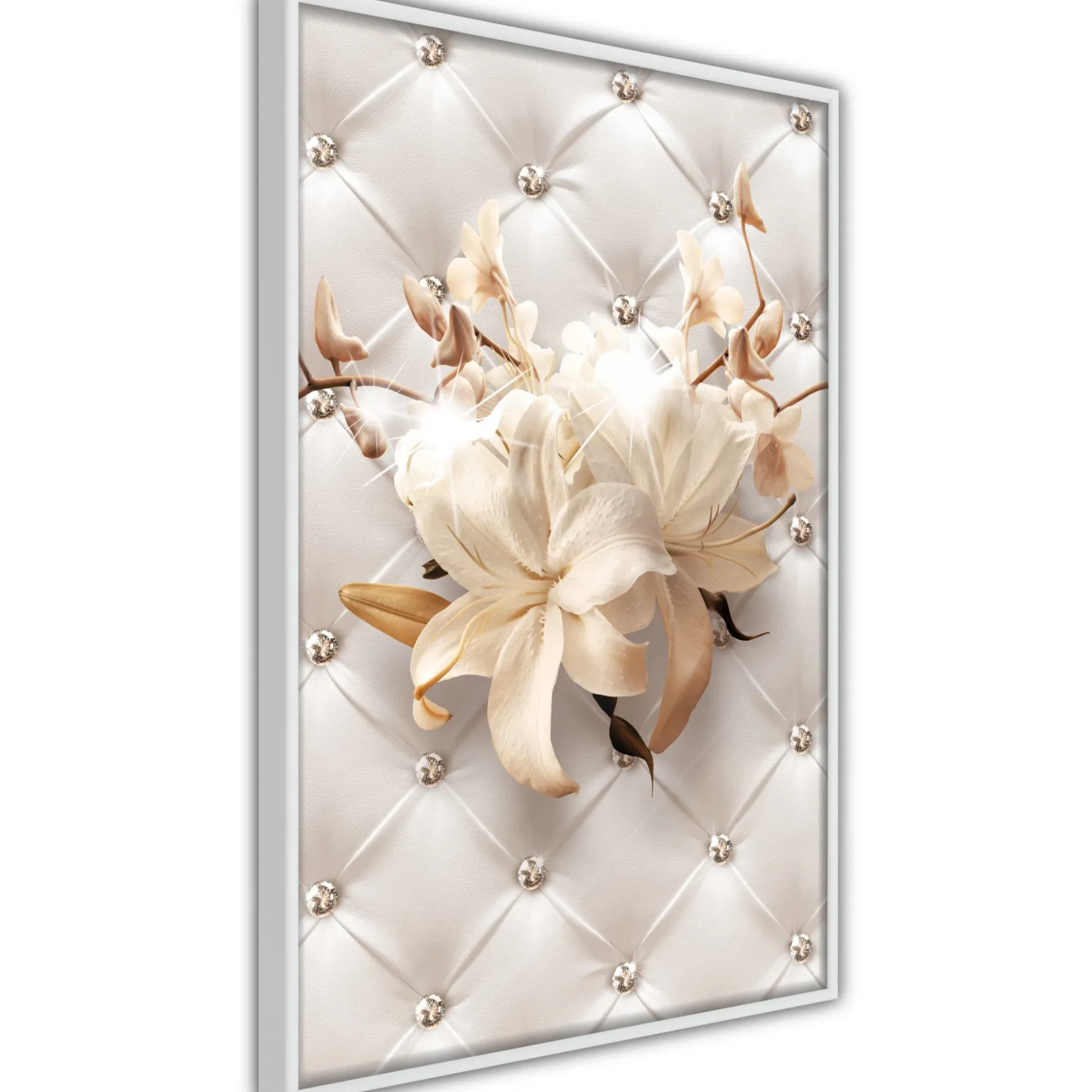 Poster 'Lilies on Leather Upholstery'