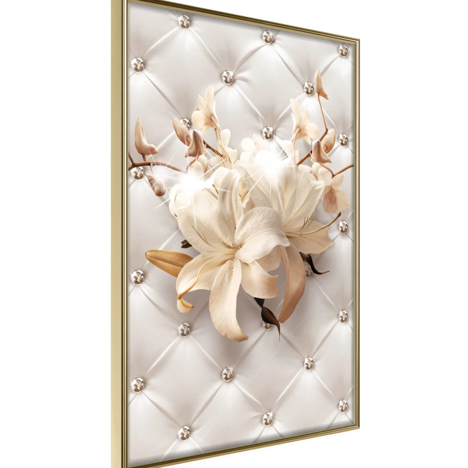 Poster 'Lilies on Leather Upholstery'