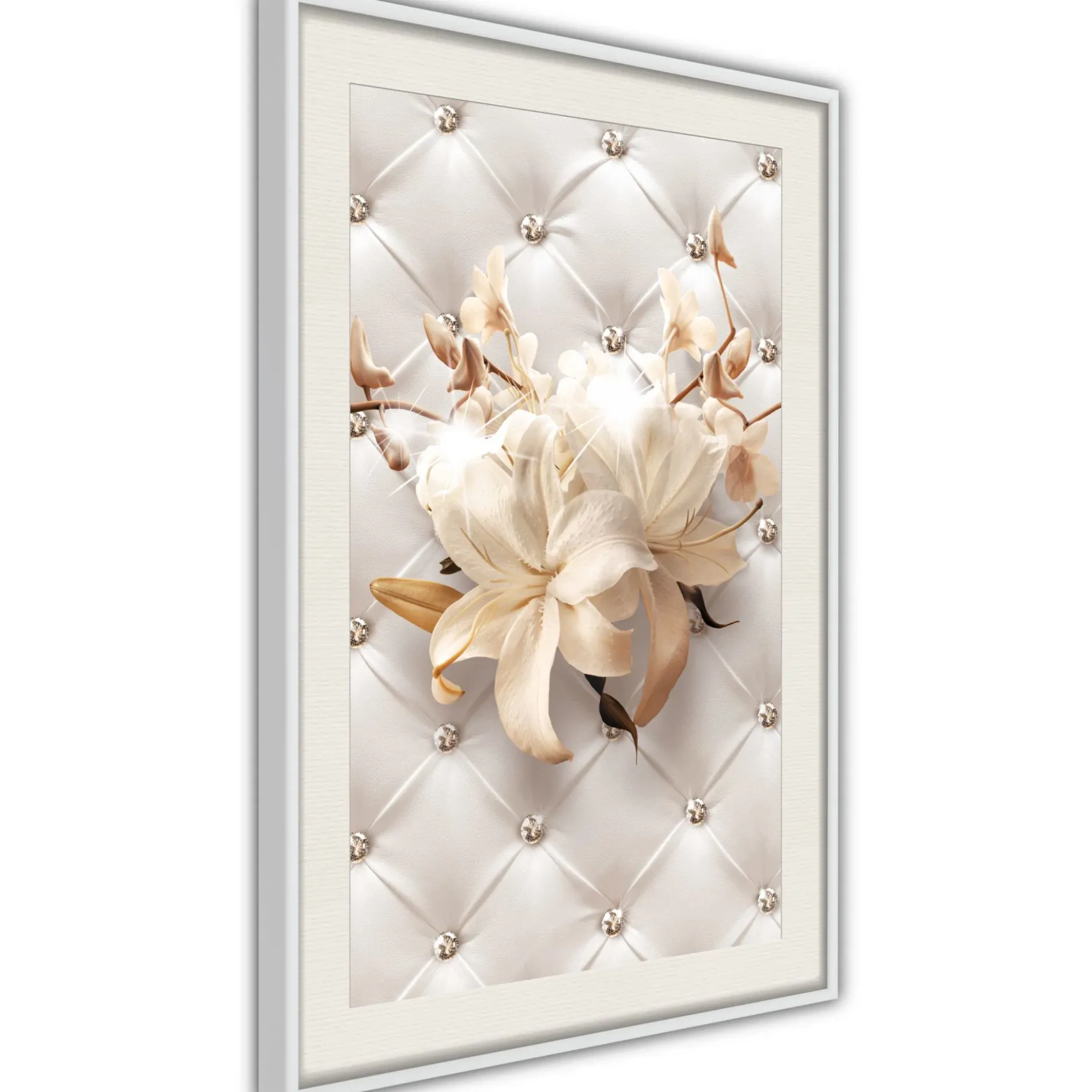 Poster 'Lilies on Leather Upholstery'