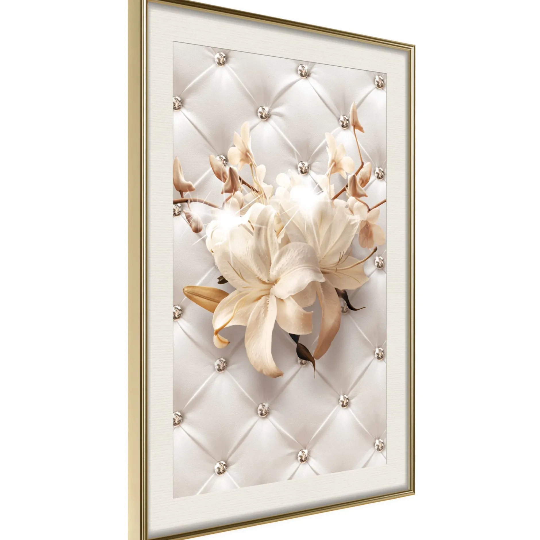 Poster 'Lilies on Leather Upholstery'