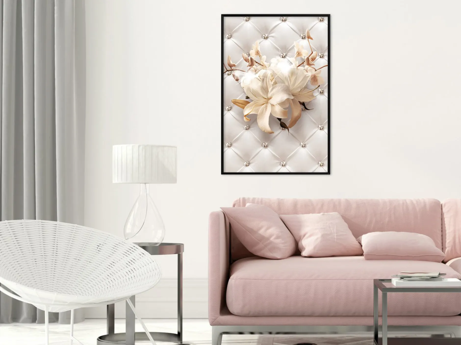 Poster 'Lilies on Leather Upholstery'