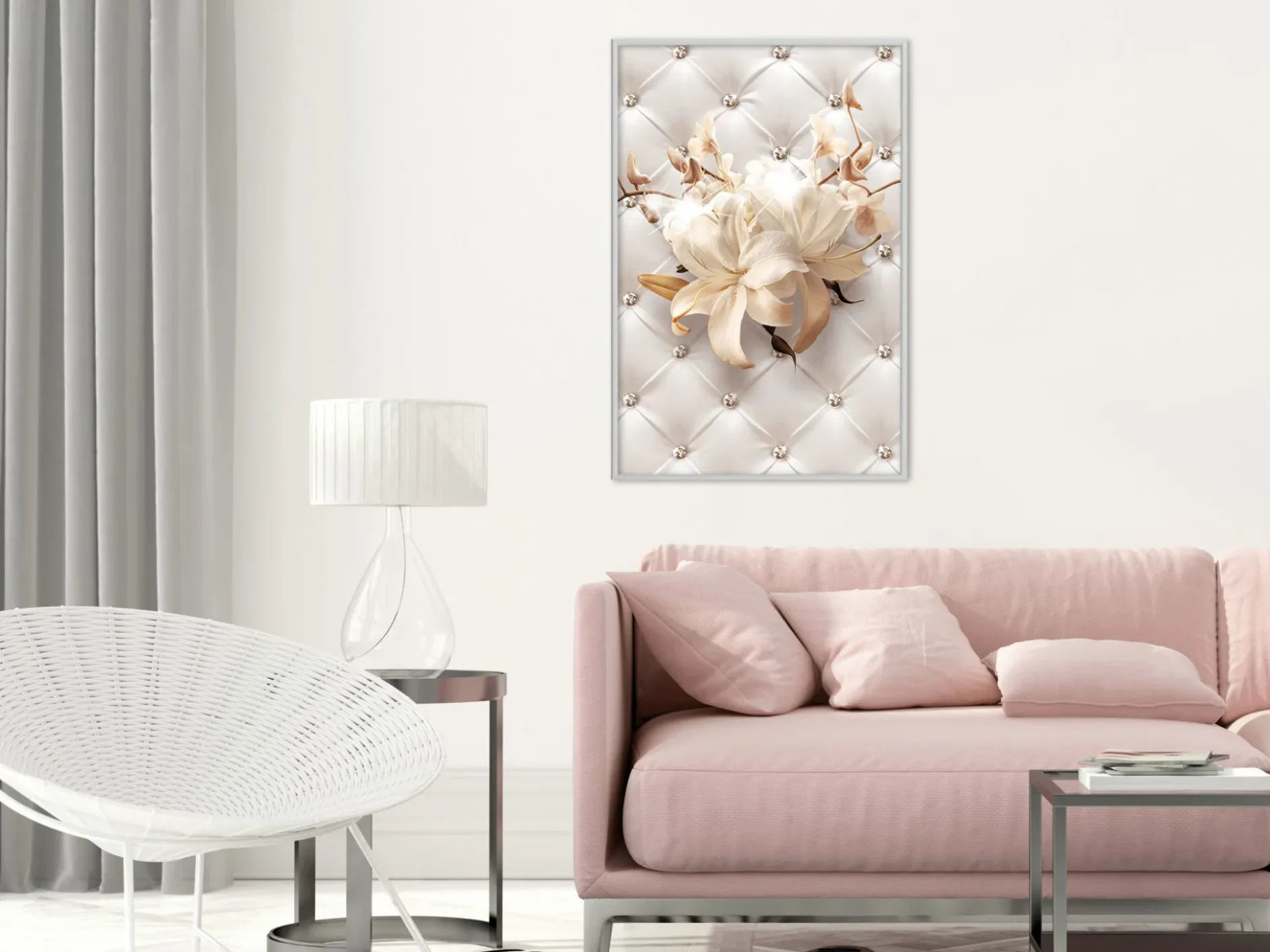 Poster 'Lilies on Leather Upholstery'