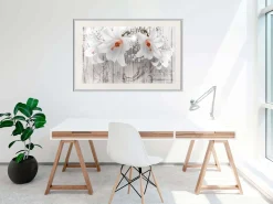 Poster 'Lilies on Wood'