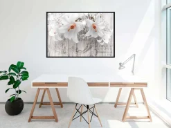 Poster 'Lilies on Wood'