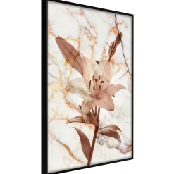 Poster 'Lily on Marble Background'