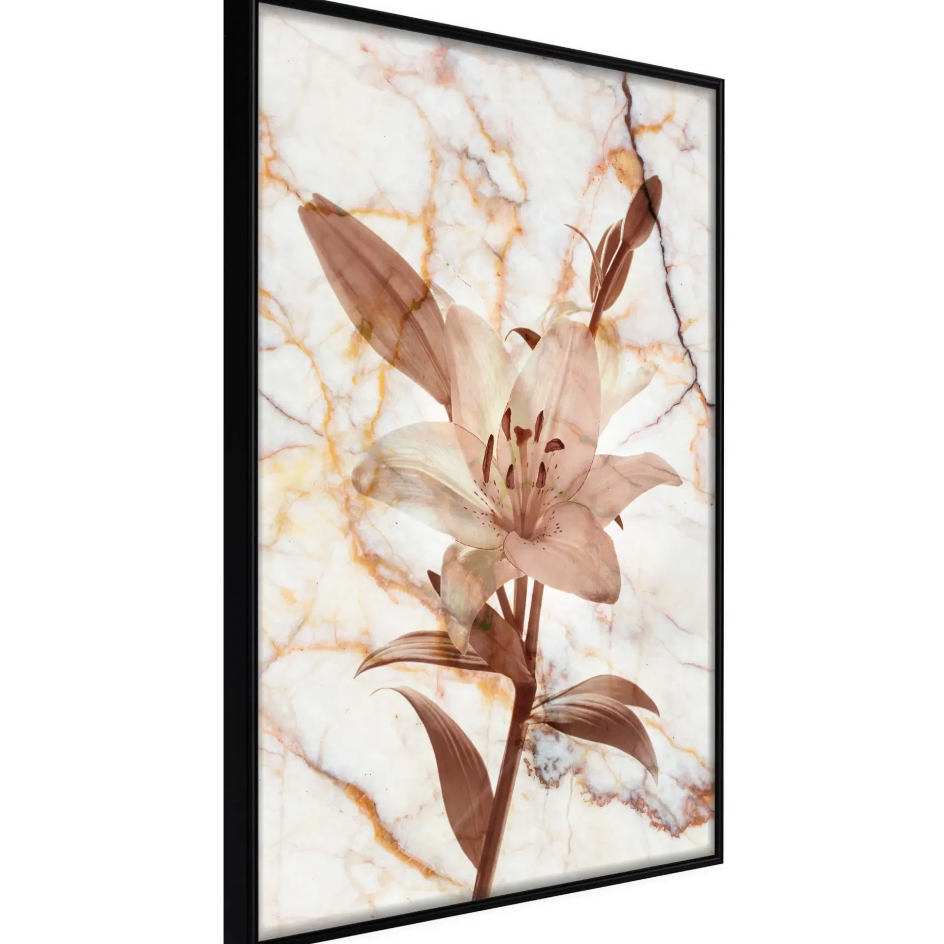 Poster 'Lily on Marble Background'