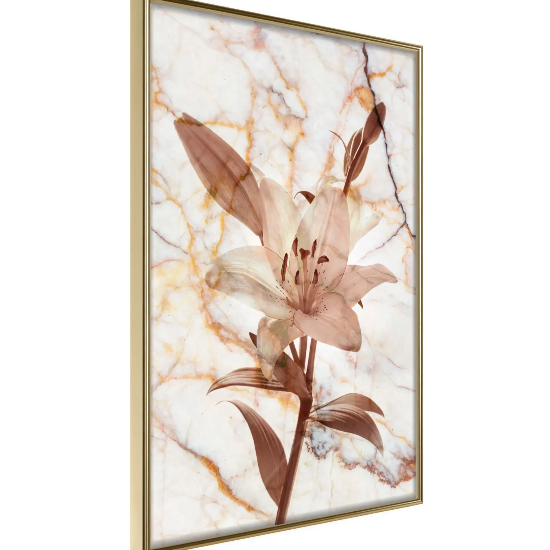 Poster 'Lily on Marble Background'
