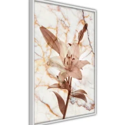 Poster 'Lily on Marble Background'