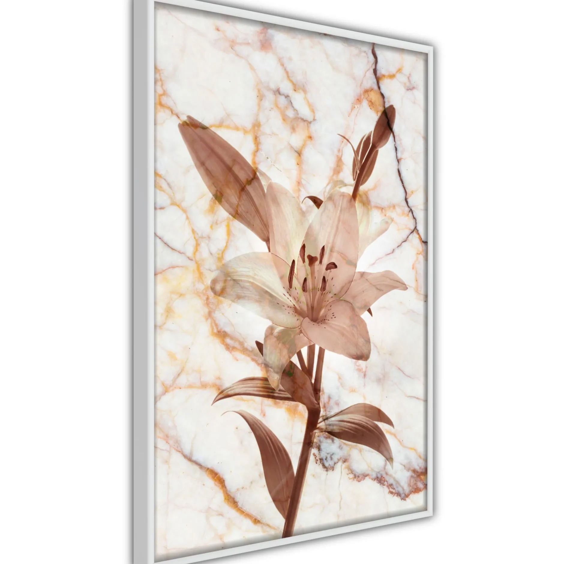 Poster 'Lily on Marble Background'