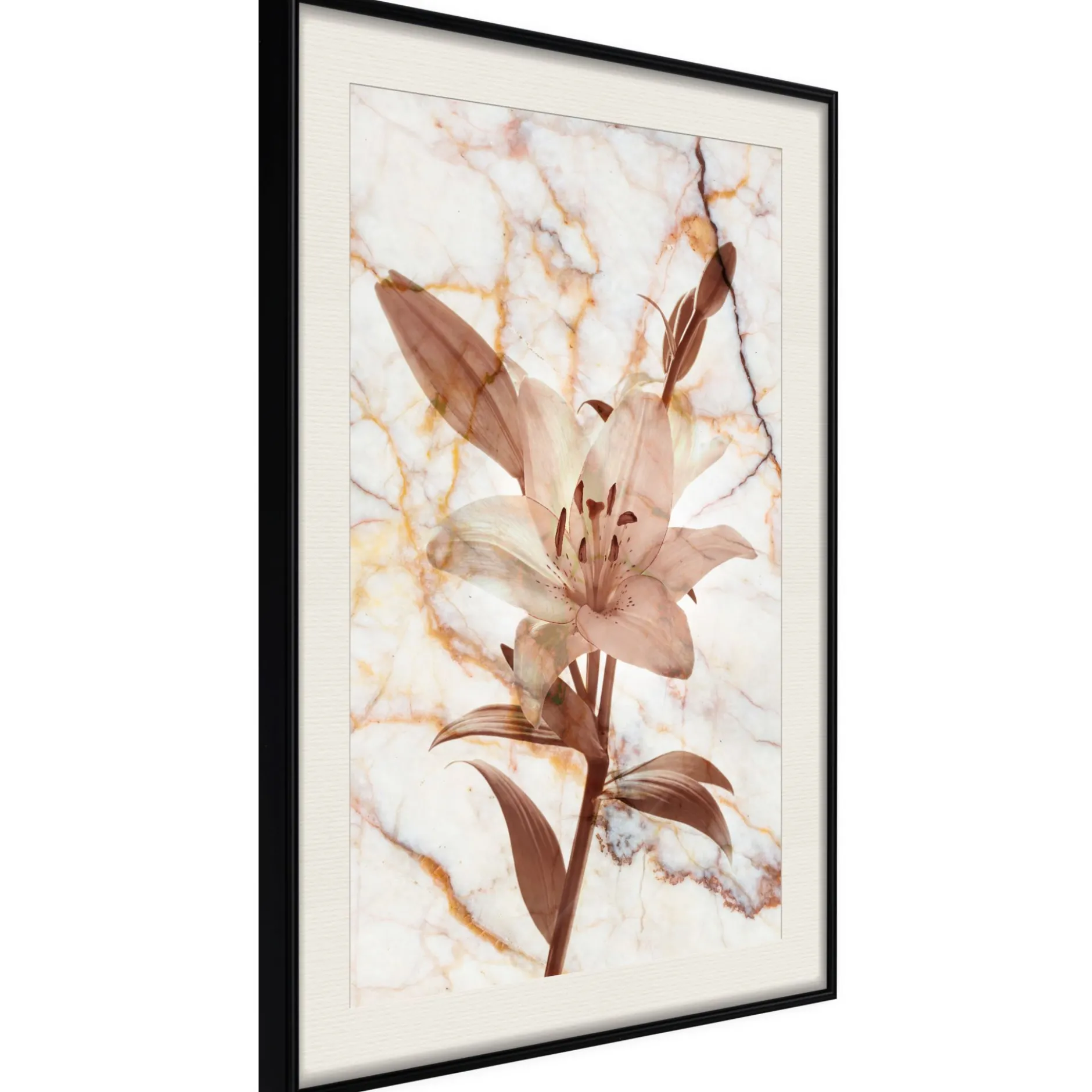 Poster 'Lily on Marble Background'