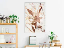 Poster 'Lily on Marble Background'