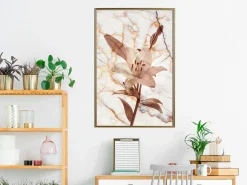 Poster 'Lily on Marble Background'