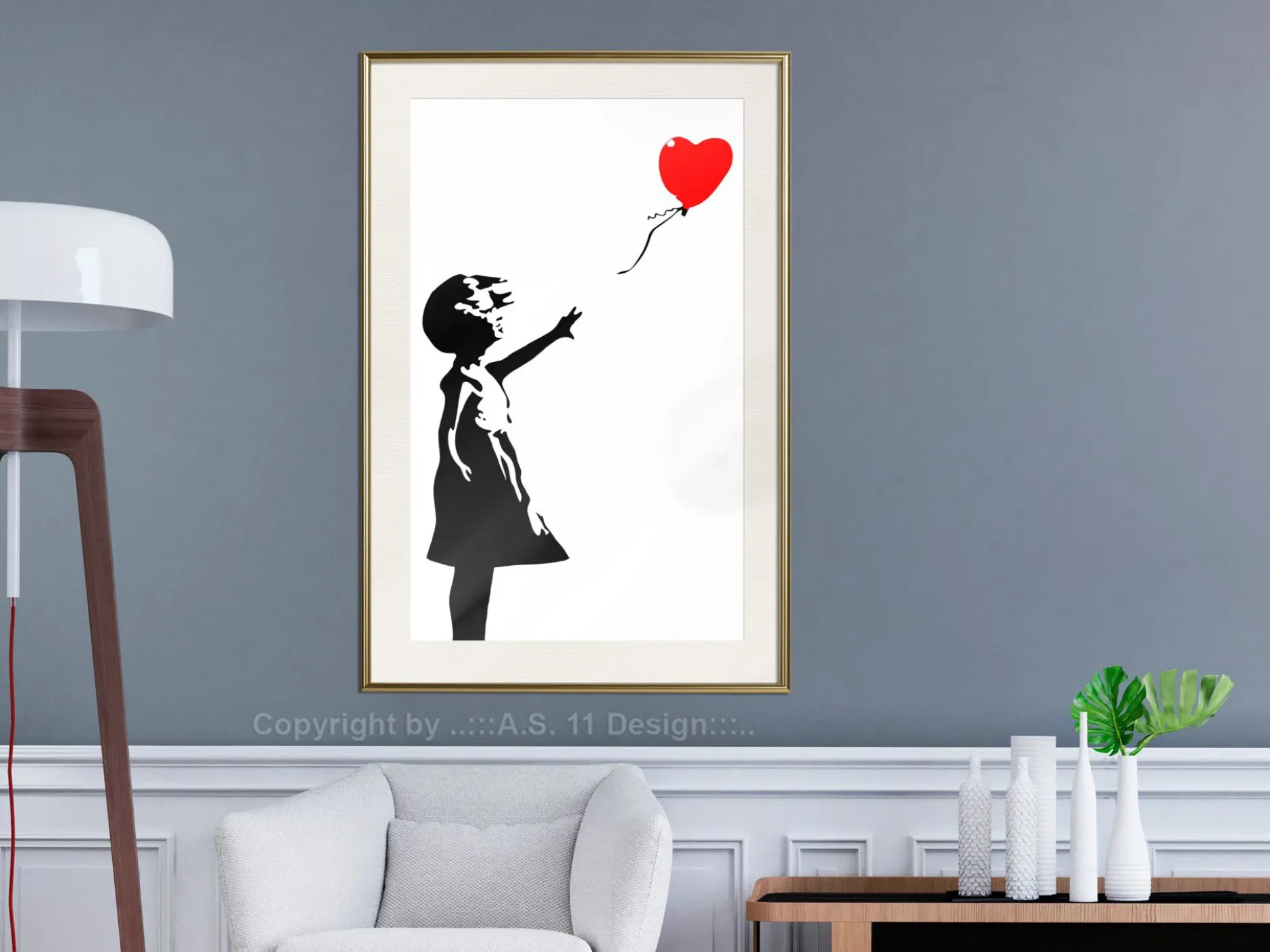 Poster 'Little Girl with a Balloon'