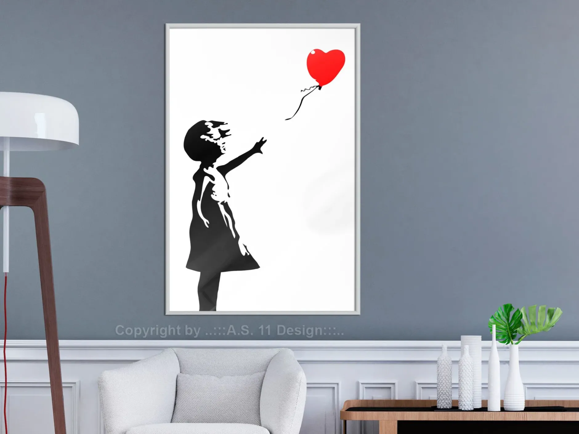 Poster 'Little Girl with a Balloon'