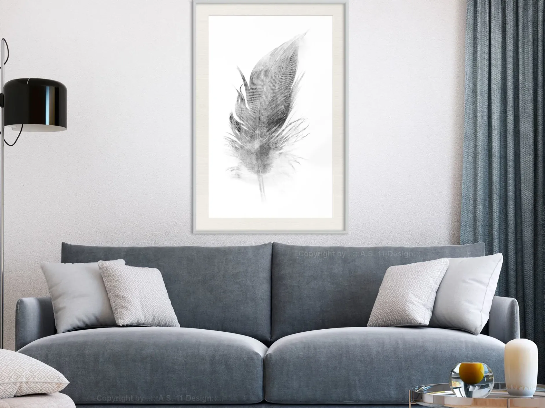 Poster 'Lost Feather (Grey)'