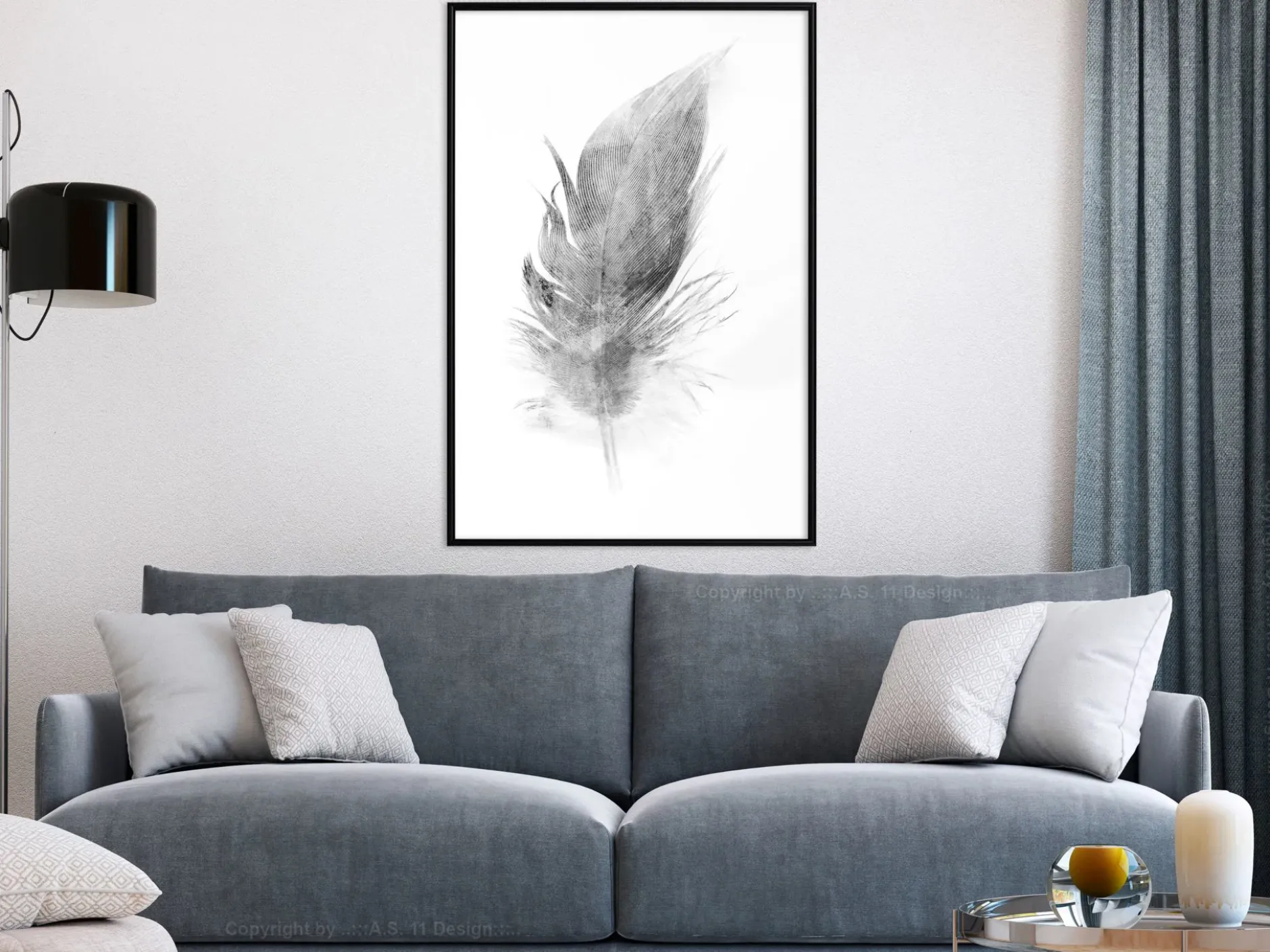 Poster 'Lost Feather (Grey)'
