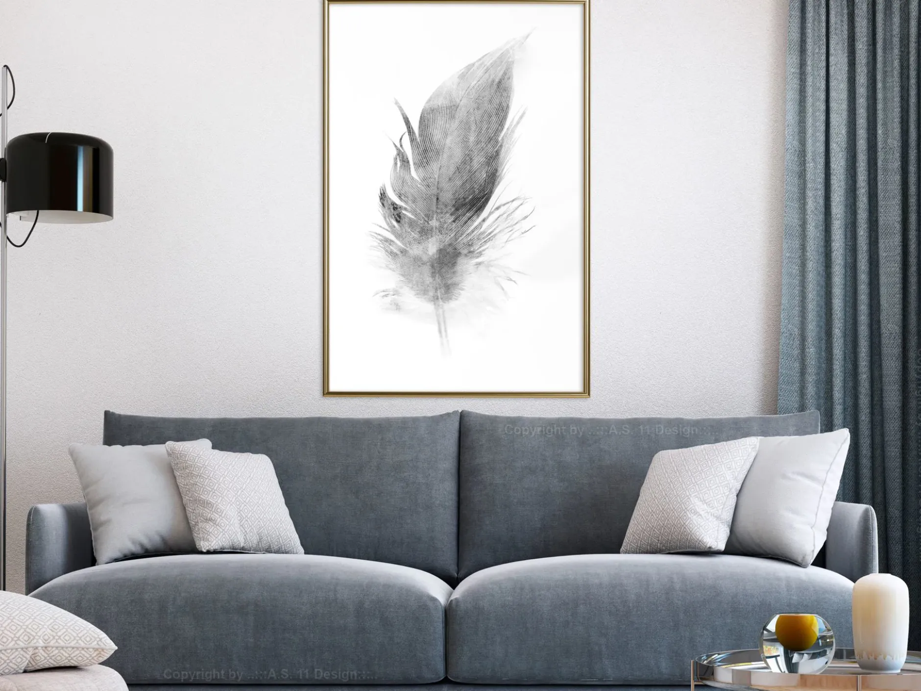 Poster 'Lost Feather (Grey)'