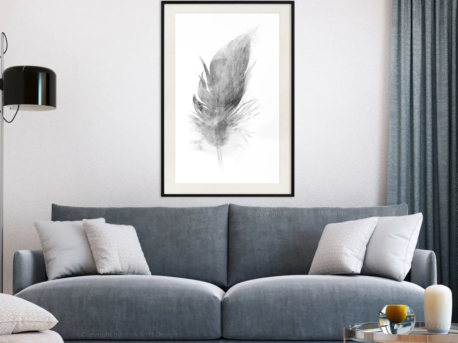 Poster 'Lost Feather (Grey)'