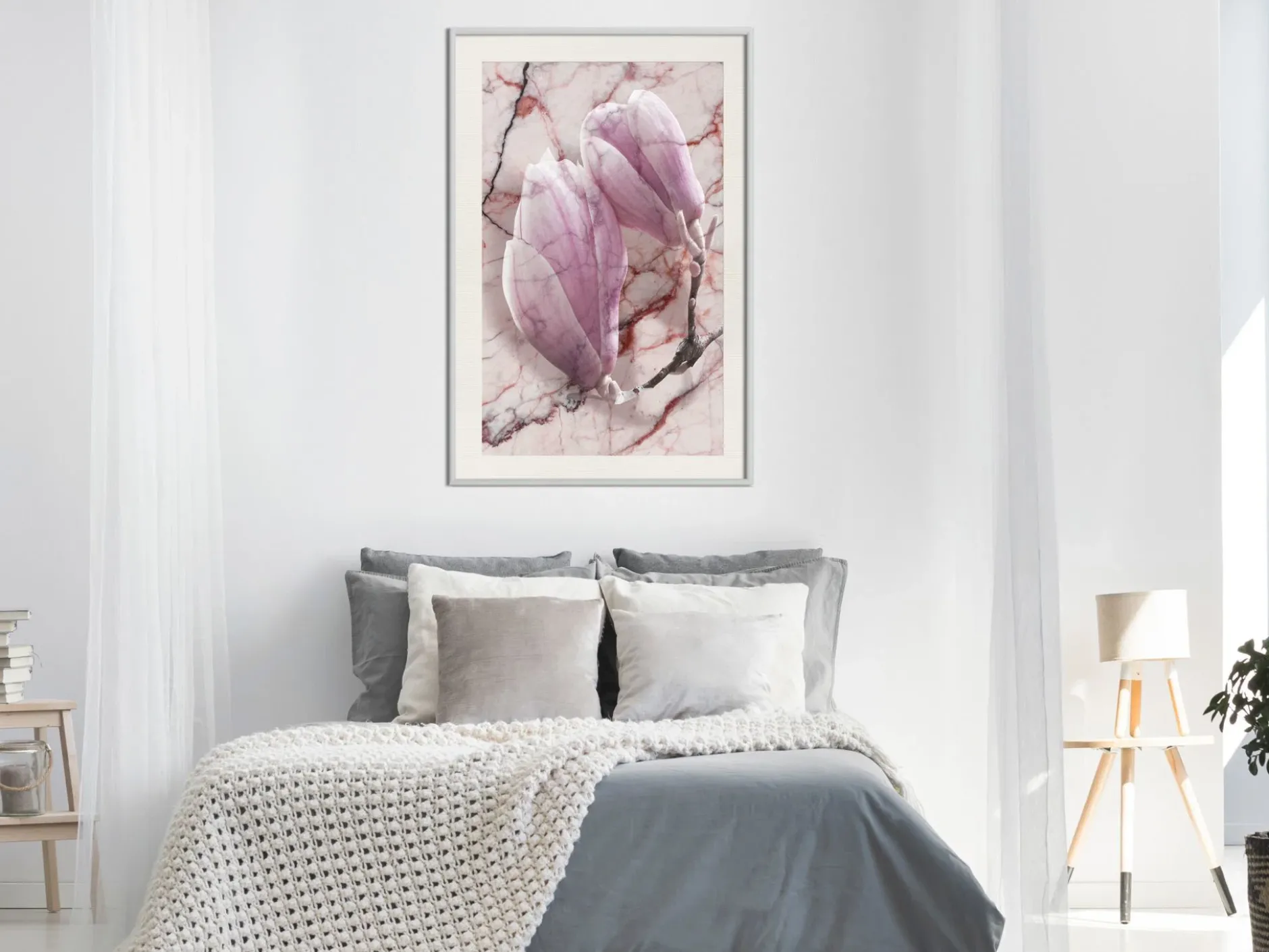 Poster 'Magnolia on Marble Background'
