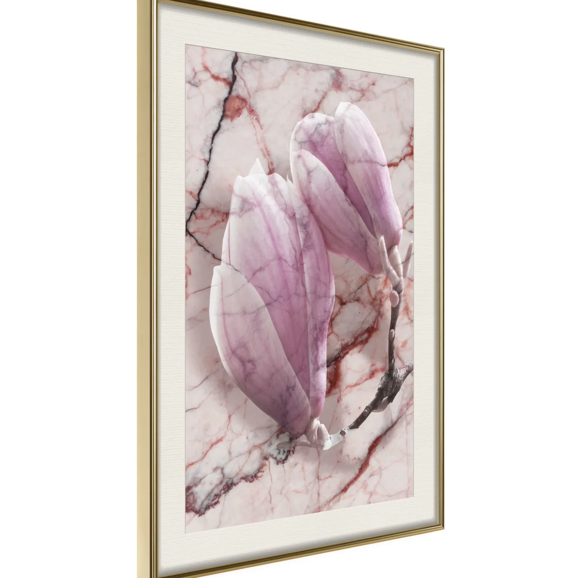 Poster 'Magnolia on Marble Background'