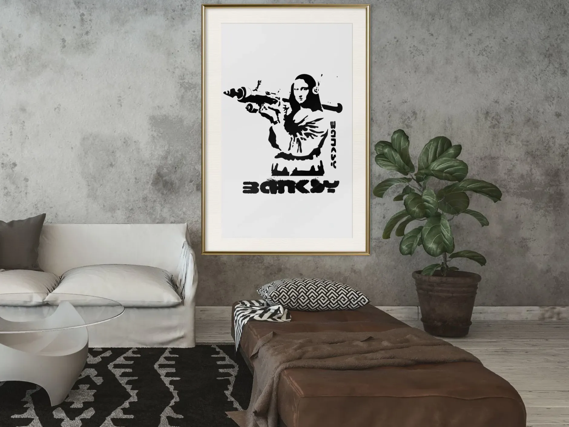 Poster 'Mona Lisa with a Bazooka'