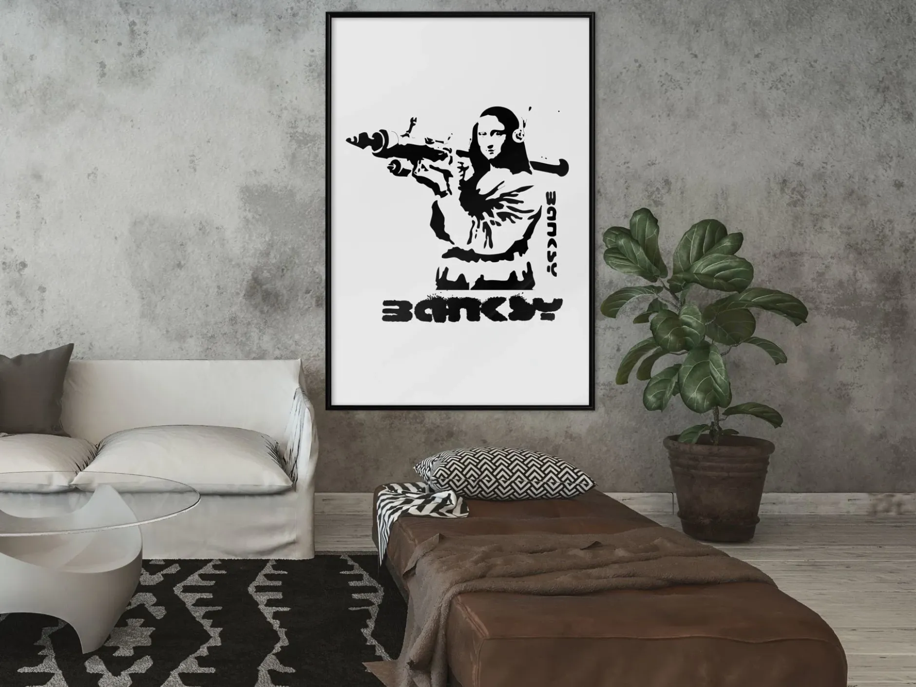 Poster 'Mona Lisa with a Bazooka'