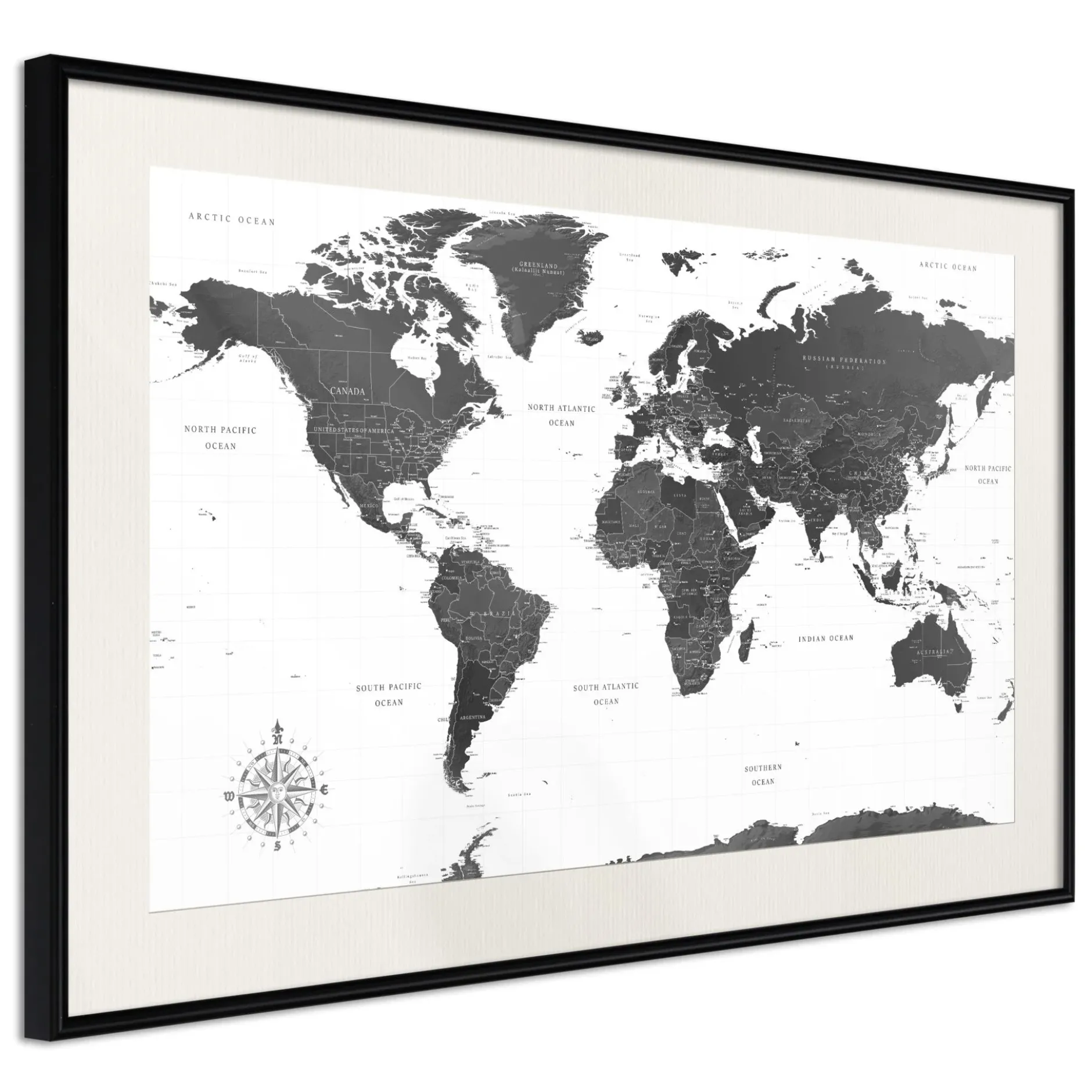 Poster 'Monochrome Map'