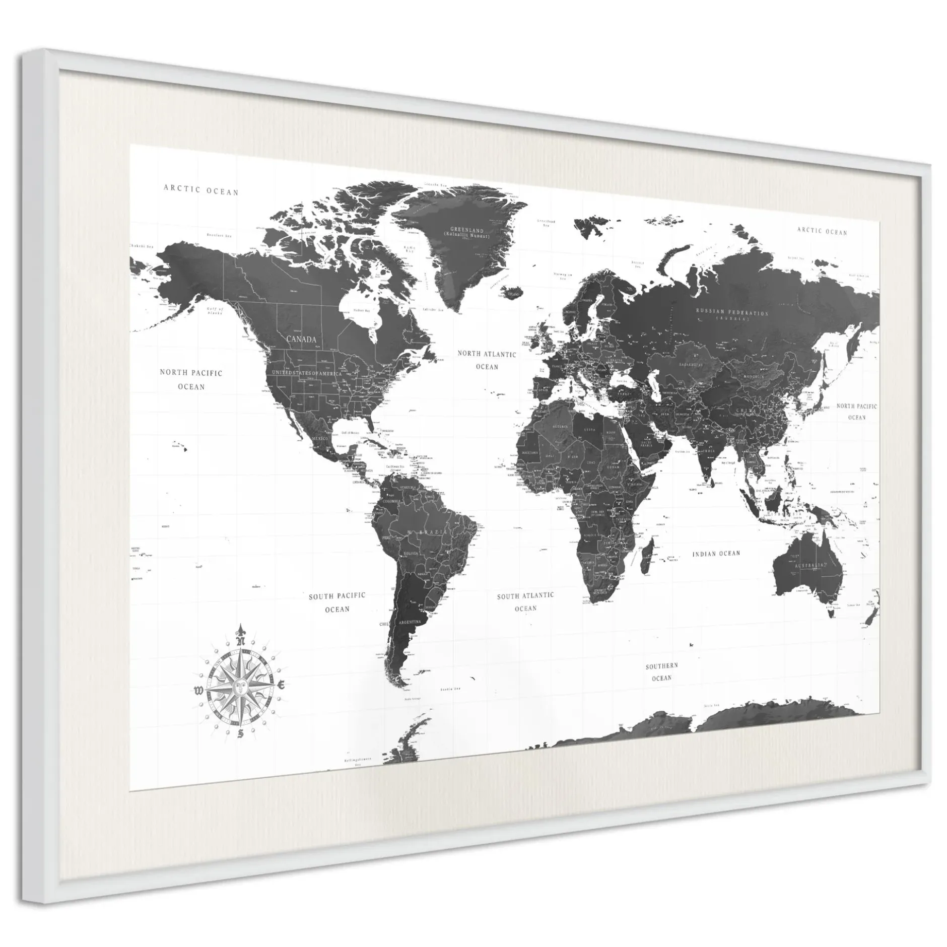 Poster 'Monochrome Map'
