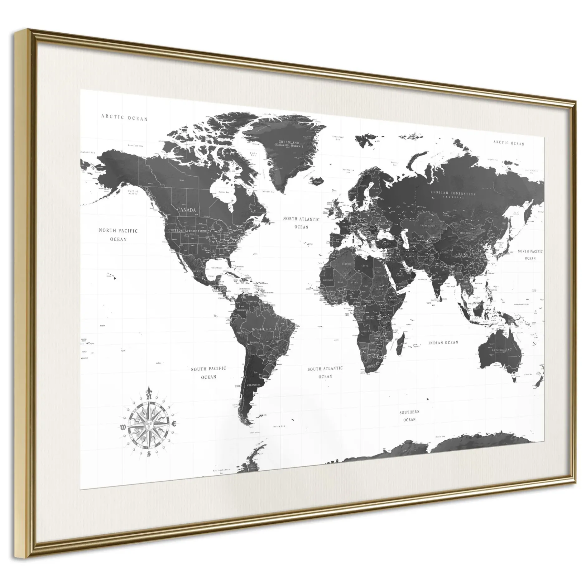 Poster 'Monochrome Map'