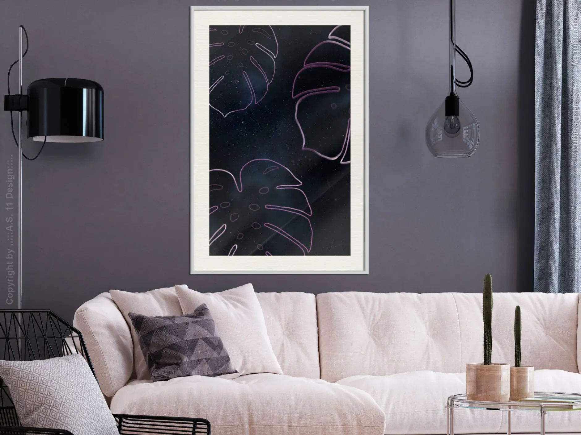 Poster 'Monstera Outline'