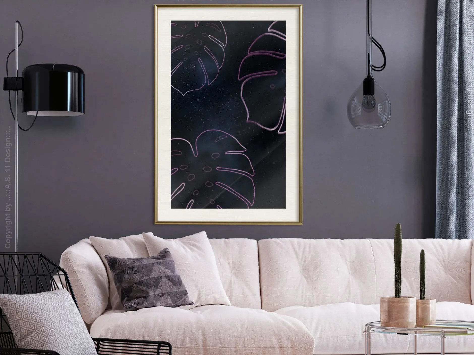 Poster 'Monstera Outline'