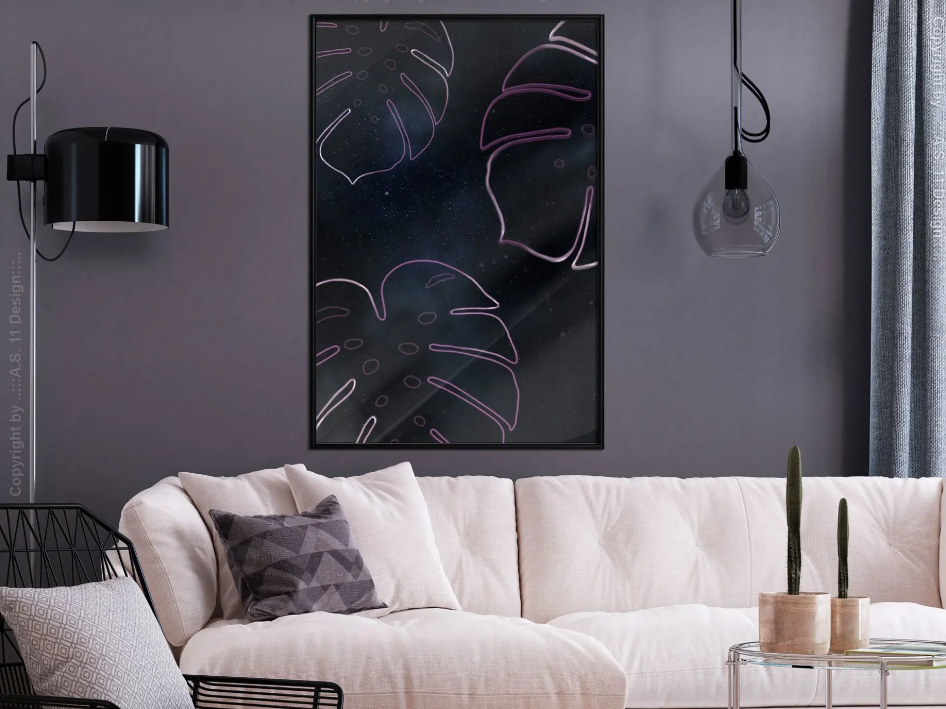 Poster 'Monstera Outline'
