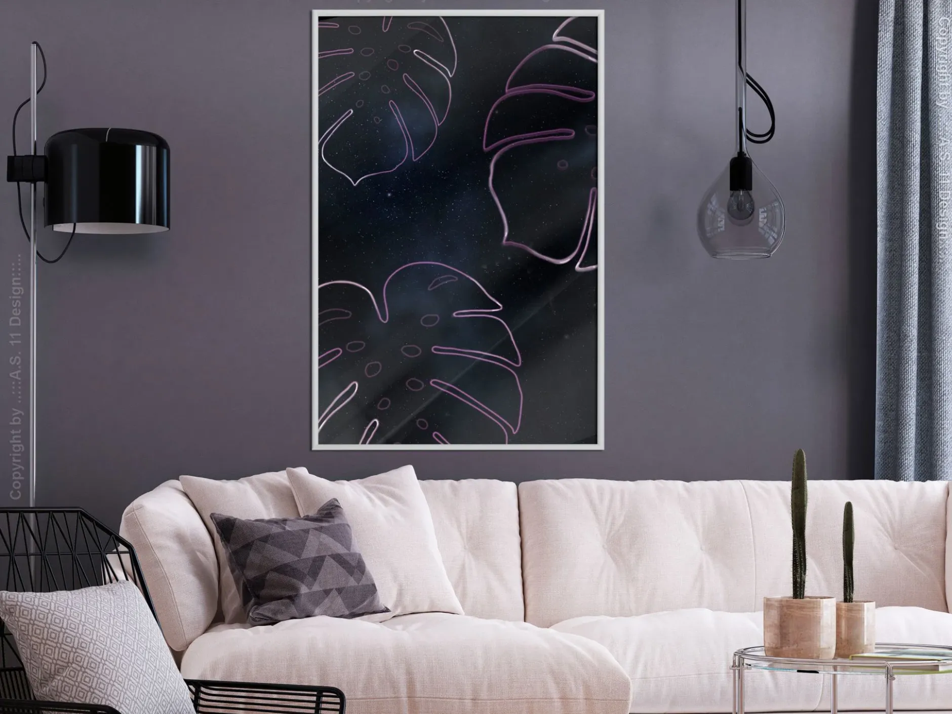 Poster 'Monstera Outline'