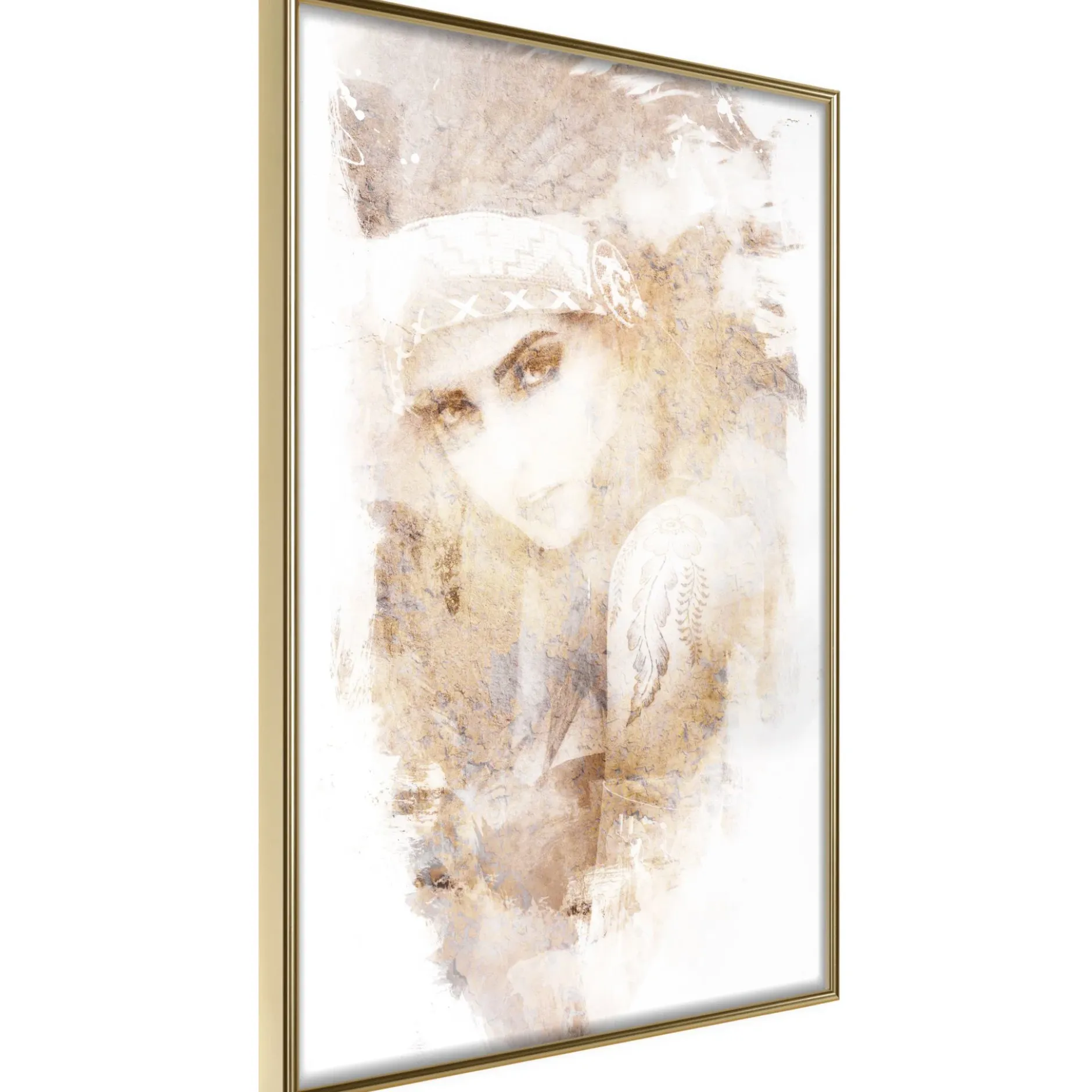 Poster 'Mysterious Look (Beige)'