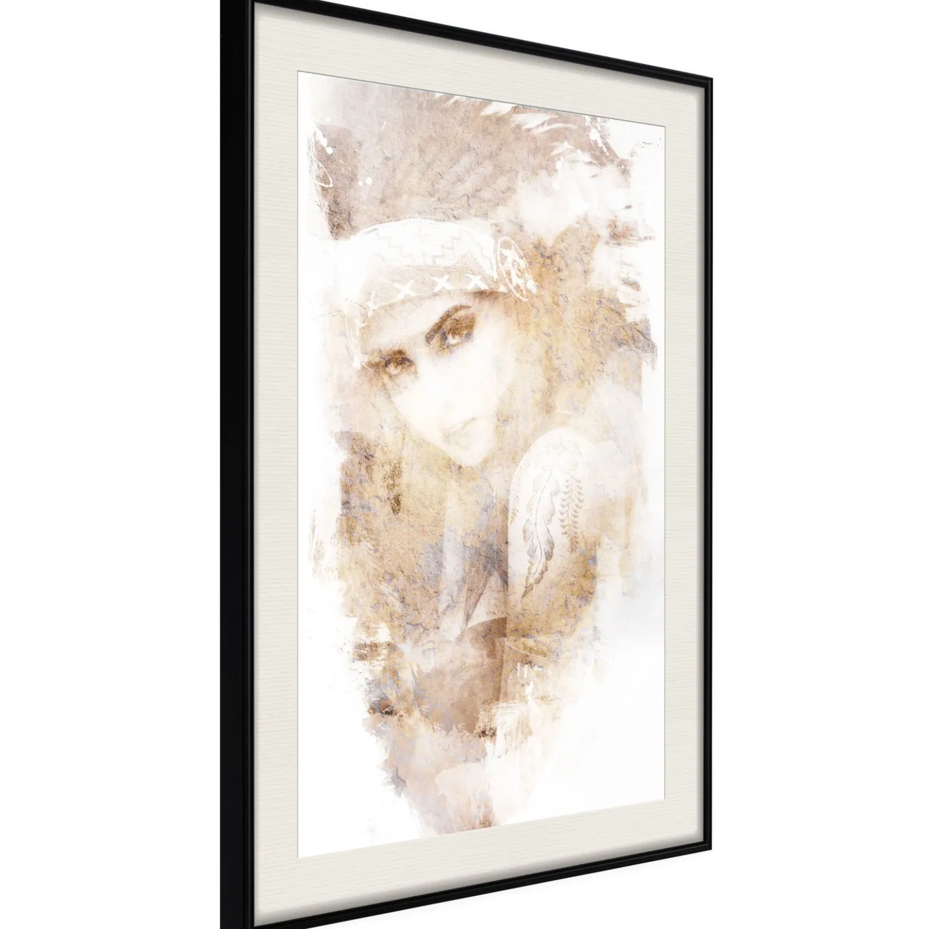 Poster 'Mysterious Look (Beige)'