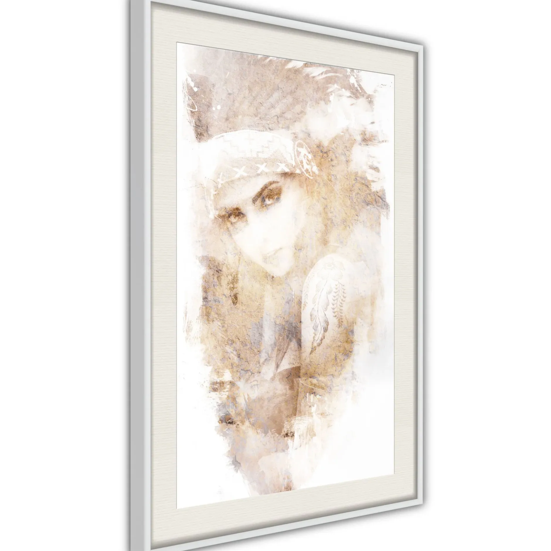 Poster 'Mysterious Look (Beige)'