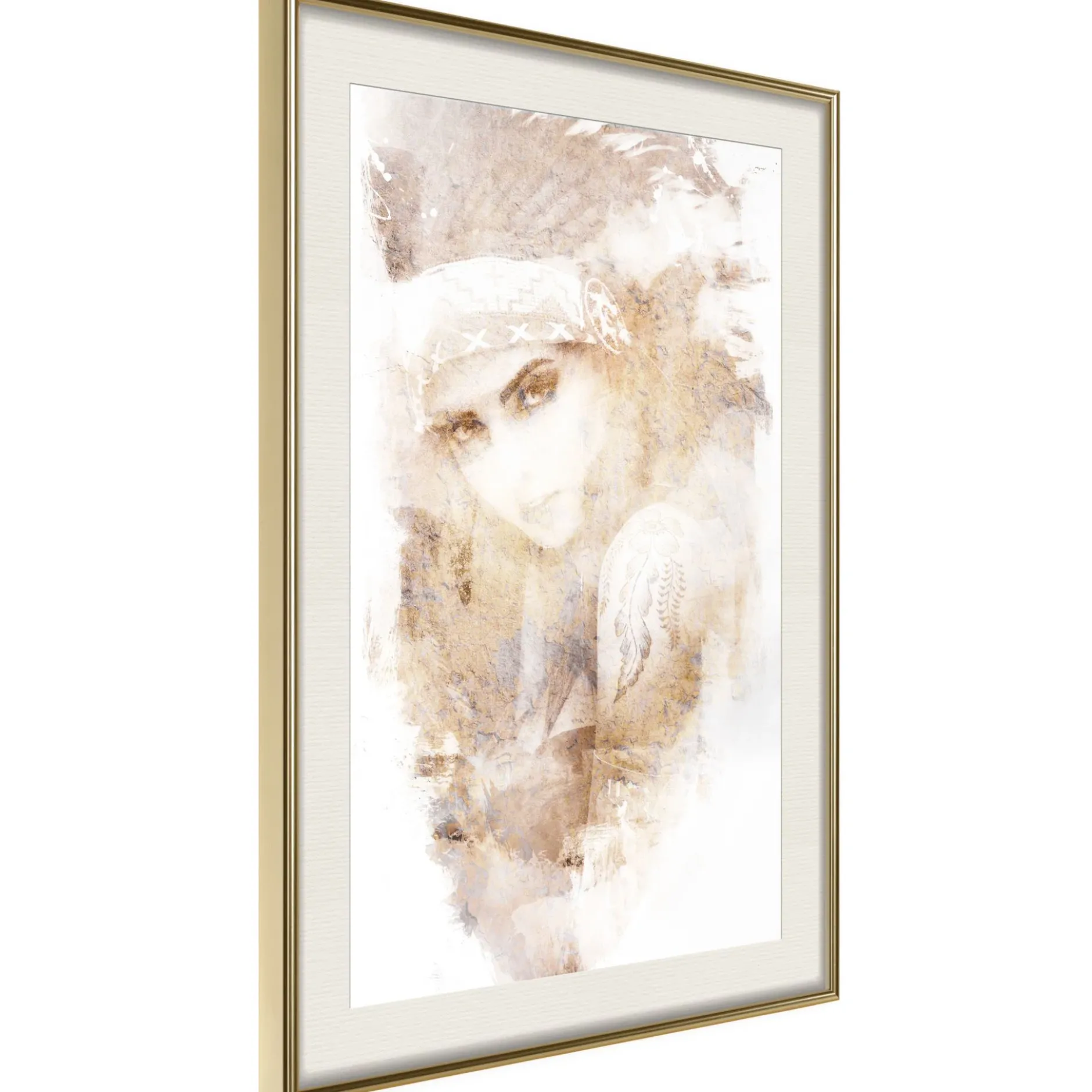 Poster 'Mysterious Look (Beige)'