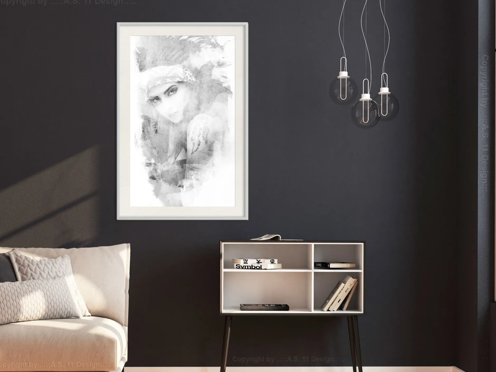 Poster 'Mysterious Look (Grey)'