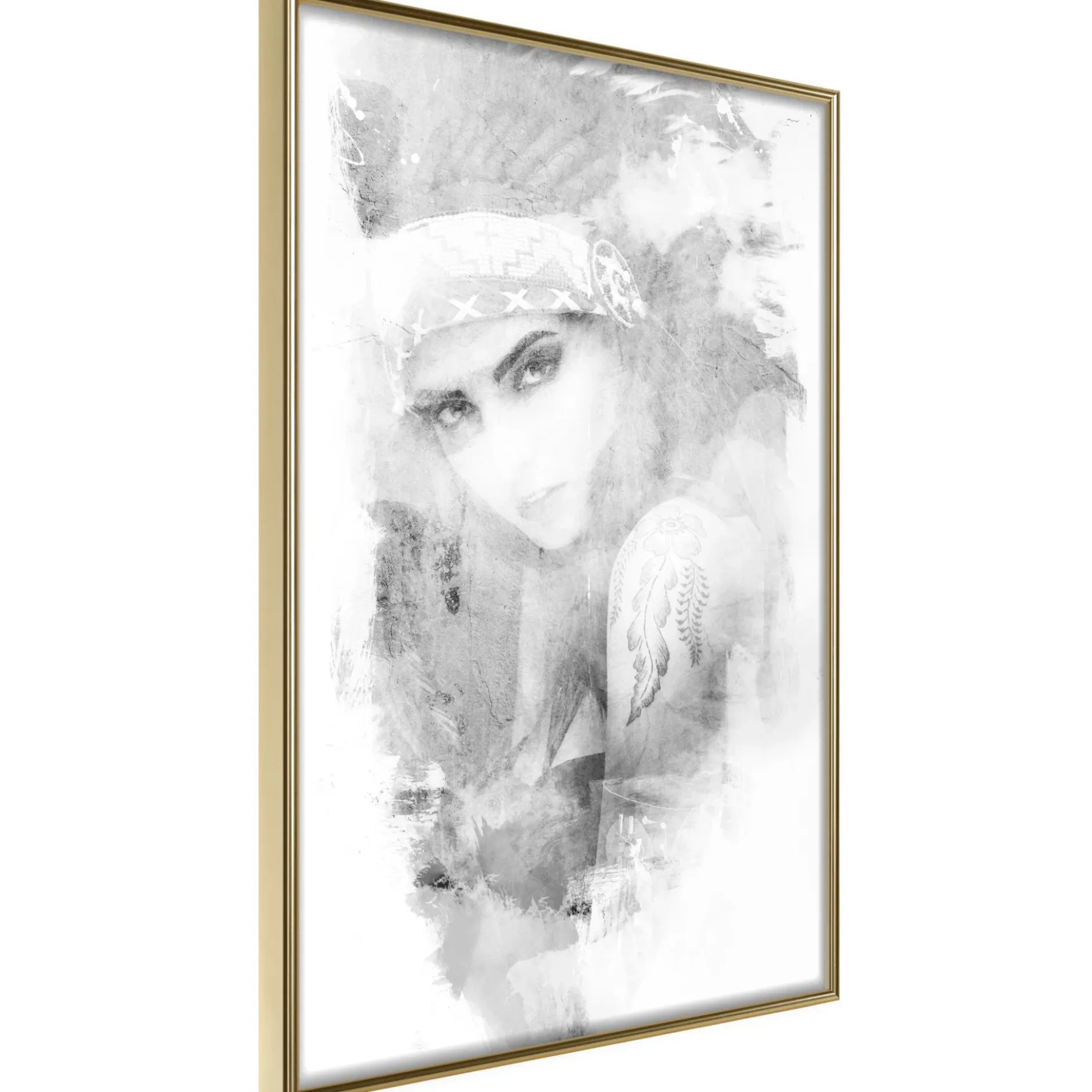 Poster 'Mysterious Look (Grey)'