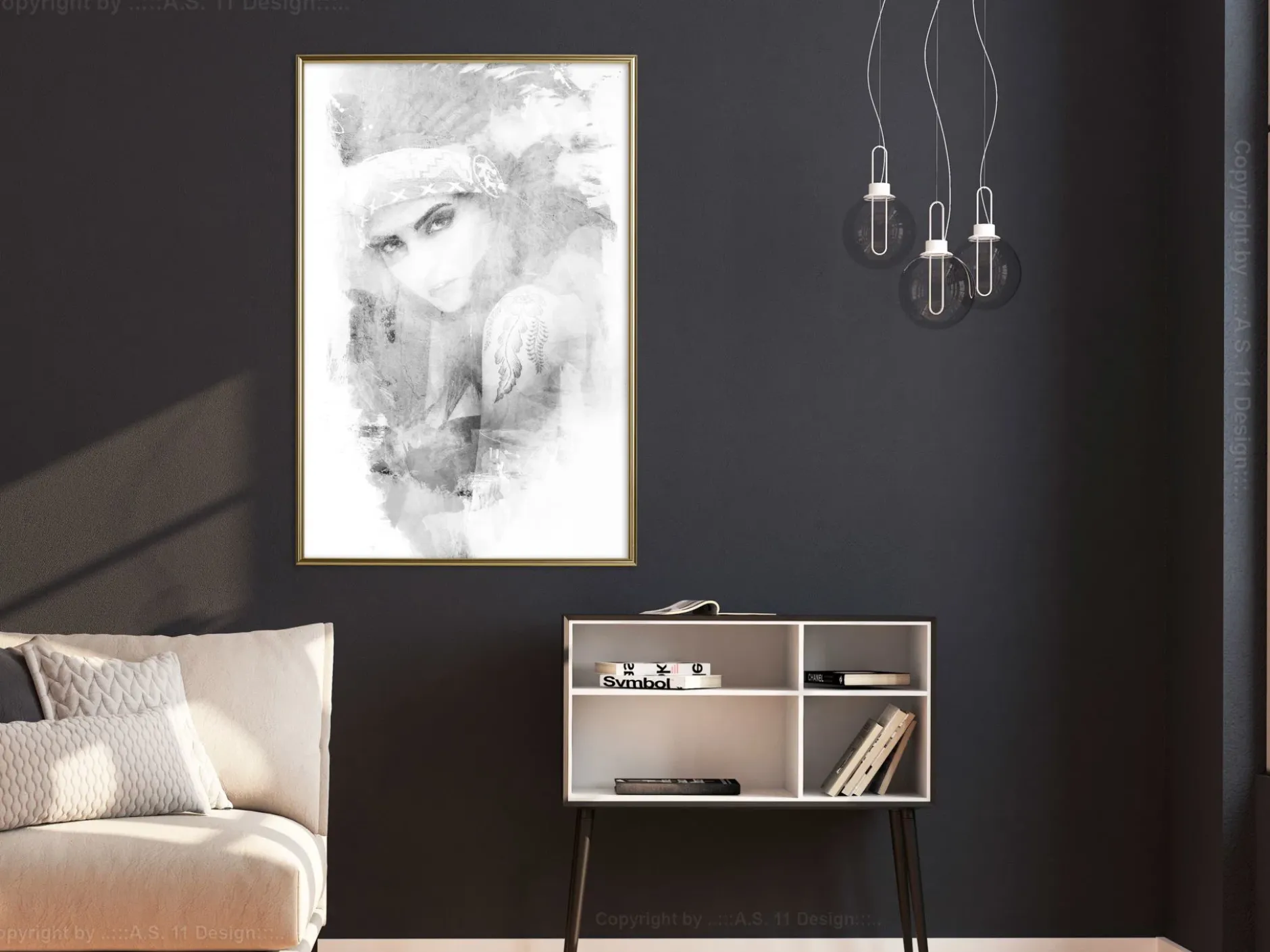 Poster 'Mysterious Look (Grey)'